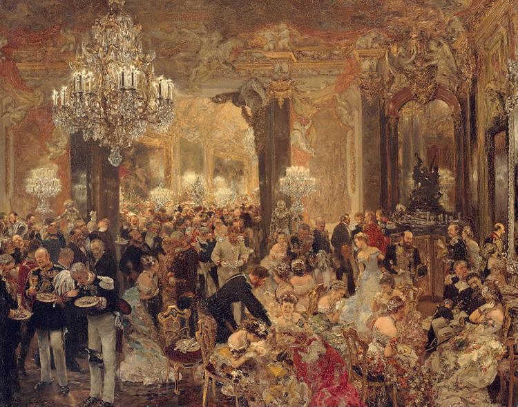 Adolph von Menzel The Dinner at the Ball Norge oil painting art